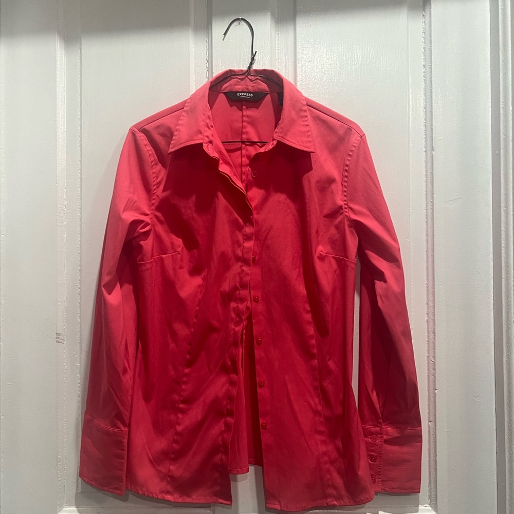 Express Vibrant pink Stretch Shirt